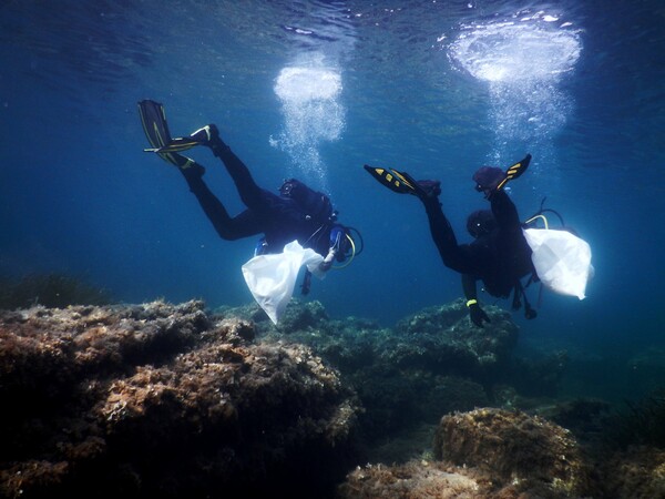 Ελευσίνα: Ανέσυραν μισό τόνο σκουπιδιών από το βυθό και την παραλία