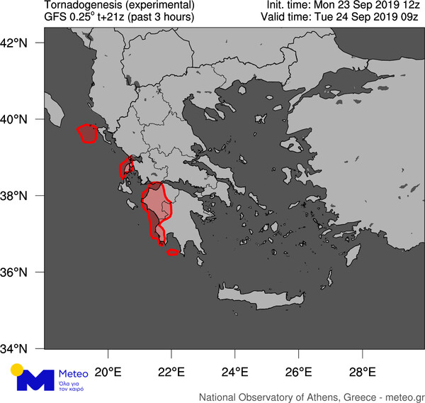 Meteo για κακοκαιρία: Σε ποιες περιοχές ευνοείται η δημιουργία υδροστρόβιλων/ανεμοστροβιλων