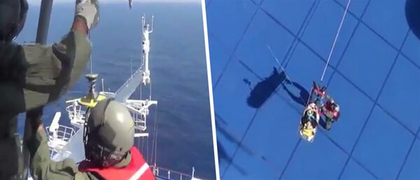 Ελικόπτερο Super Puma παρέλαβε ασθενή μεσοπέλαγα