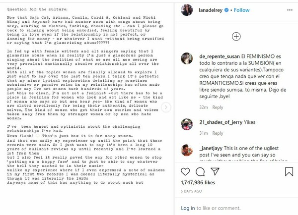 Η Lana Del Ray παραλίγο να ξεκινήσει φυλετικό πόλεμο στο Instagram