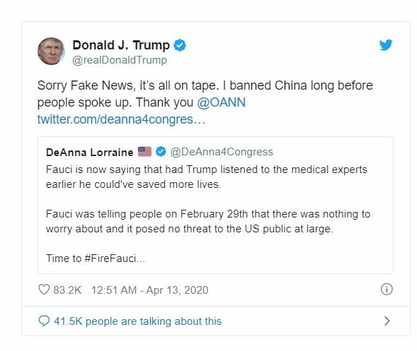 Τραμπ εναντίον Φαούτσι για πρώτη φορά - Η δήλωση που ενόχλησε και το tweet που προκάλεσε αίσθηση