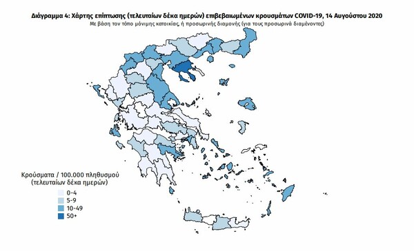 Κορωνοϊός: Οι 16 περιοχές που επιβάλλονται μέτρα - Πού εντοπίστηκαν τα περισσότερα κρούσματα το τελευταίο δεκαήμερο