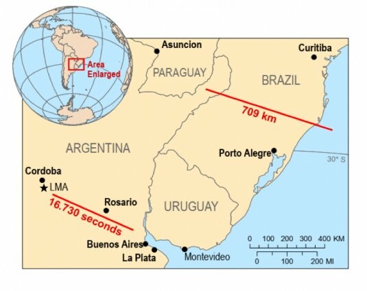 Νέο «παγκόσμιο ρεκόρ» κεραυνού- Κάλυψε οριζόντια απόσταση 700 χλμ., στη Βραζιλία