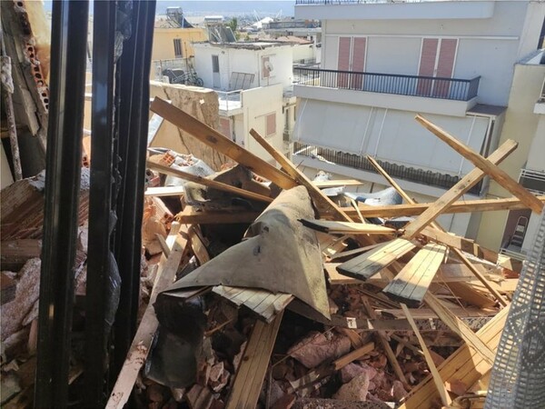 Κακοκαιρία στο Νέο Ηράκλειο: Τοίχος διαμερίσματος έπεσε πάνω στην ένοικο