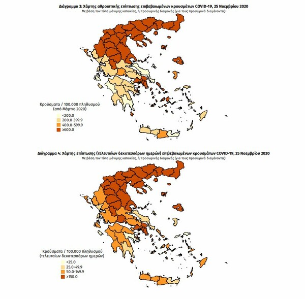 Ο «χάρτης» του κορωνοϊού: 633 κρούσματα στη Θεσσαλονίκη, 383 στην Αττική