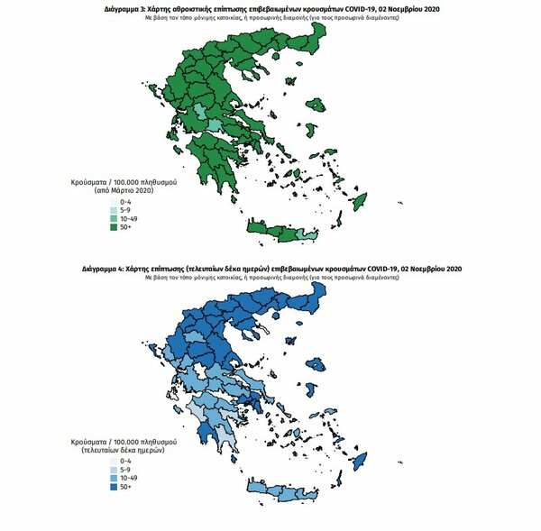Ο σημερινός «χάρτης» του κορωνοϊού: Πρώτη σε κρούσματα η Αττική, δεύτερη η Θεσσαλονίκη