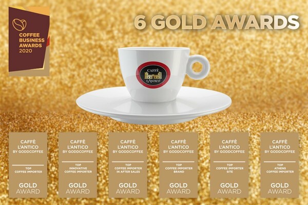 6 χρυσά βραβεία για τον CAFFÈ L'ANTICO στα Coffee Business Awards 2020
