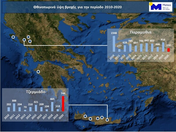 Meteo: Παράξενο το φετινό φθινόπωρο- Περισσότερες βροχές στην Κρήτη, παρά στη δυτική Ελλάδα