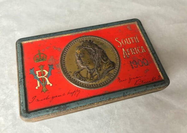 Royal box of chocolates from 1900 discovered in war helmet