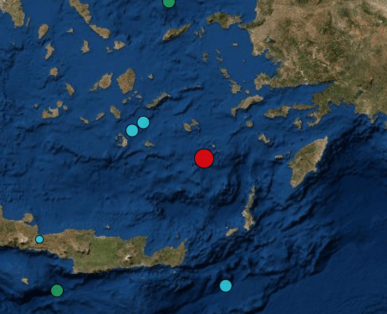 Σεισμός 4,6 Ρίχτερ νότια της Αστυπάλαιας