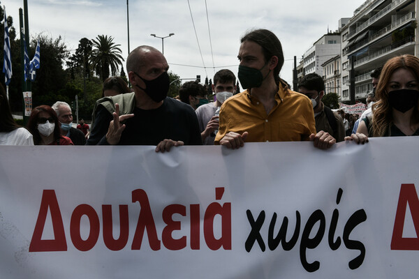 Τσίπρας, Βαρουφάκης και ο Κουτσούμπας στις πορείες για την εργατική Πρωτομαγιά (Φωτογραφίες)