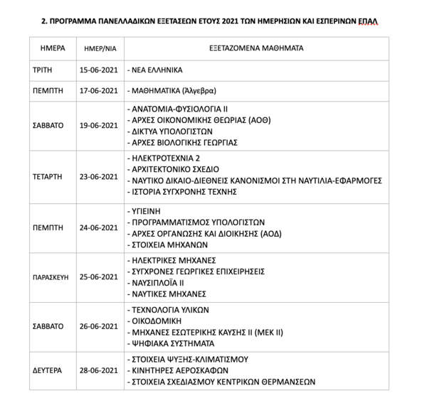 Πανελλαδικές εξετάσεις: Ανακοινώθηκε το πρόγραμμα για τους μαθητές ΓΕΛ και ΕΠΑΛ