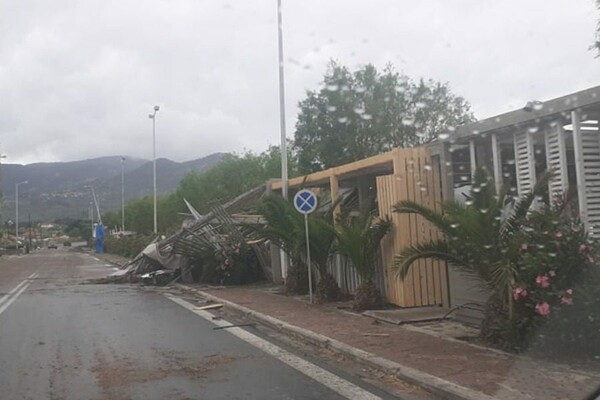 Σφοδρότατη κακοκαιρία στη Λέσβο - Ζημιές σε σπίτια, μαγαζιά και αυτοκίνητα