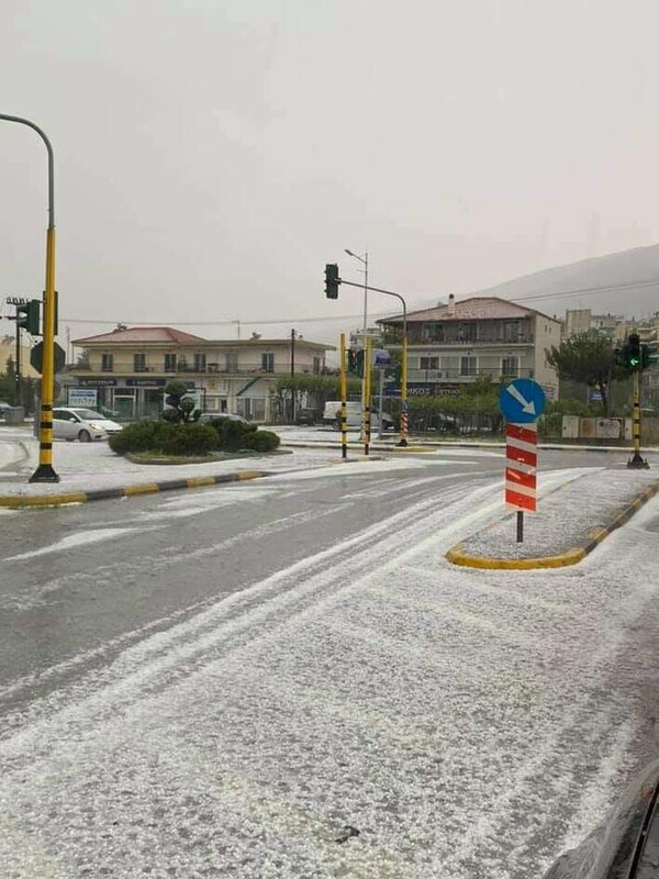 Ξάνθη: Ισχυρή καταιγίδα και χαλαζόπτωση- Πλημμύρισαν δρόμοι