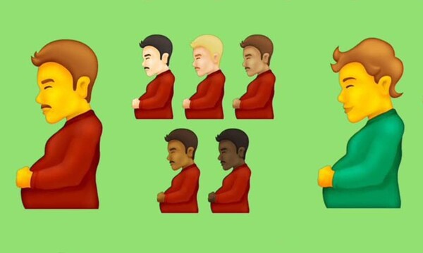 Ένας άνδρας που εγκυμονεί μεταξύ των νέων, προς έγκριση emoji 
