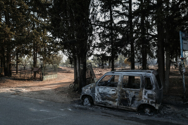 Βαρυμπόμπη, η επόμενη μέρα: Η φωτιά κατέστρεψε δάσος, σπίτια και αυτοκίνητα - Φωτορεπορτάζ