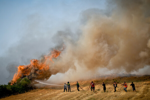 Ανεξέλεγκτη καταστροφή: Η φωτιά σαρώνει Θρακομακεδόνες, Βαρυμπόμπη- Καμένο δάσος τα βασιλικά κτήματα στο Τατόι