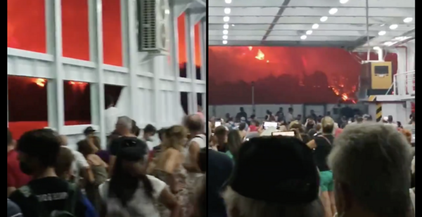 Λίμνη Ευβοίας: Συγκλονιστικό βίντεο από τη διαφυγή των κατοίκων με φέρι μποτ της διαφυγής 