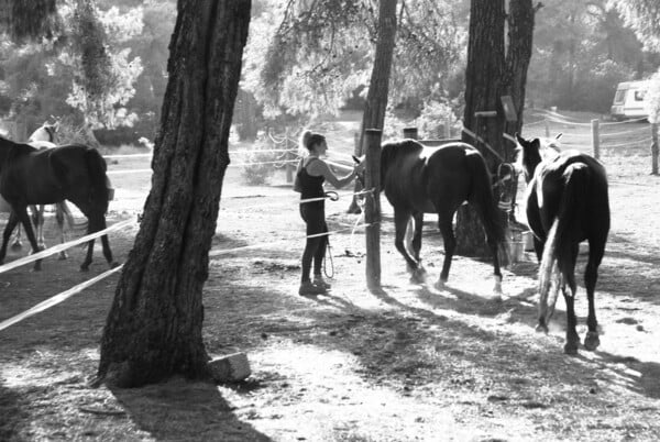 Στην Αγία 'Αννα, κάποτε, με τη Νάνσυ και τα άλογά της