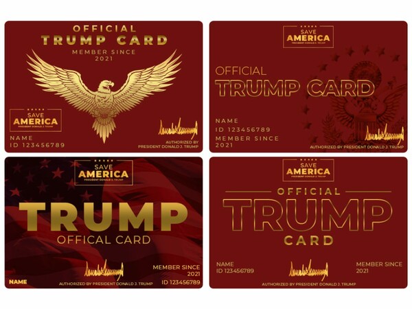 Θύελλα από τις κάρτες που προτείνει ο Τραμπ με ένα αετό που θυμίζει ναζιστικό θυρεό