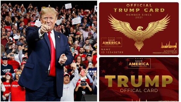 Θύελλα από τις κάρτες που προτείνει ο Τραμπ με ένα αετό που θυμίζει ναζιστικό θυρεό