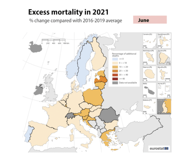 Κορωνοϊός – Η Ελλάδα δεύτερη σε υπερβάλλουσα θνησιμότητα τον Ιούνιο στην Ε.Ε.