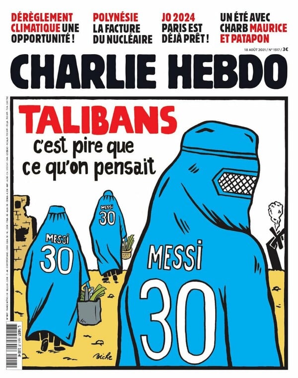 Το εξώφυλλο του Charlie Hebdo για τους Ταλιμπάν στο Αφγανιστάν