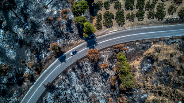 Η απόλυτη καταστροφή της Βόρειας Εύβοιας από ψηλά: Εναέριες φωτογραφίες με ό,τι άφησε πίσω της η φωτιά