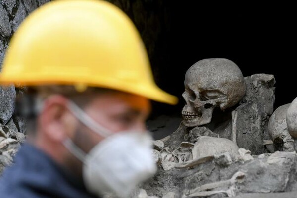 Εντοπίστηκε σκελετός που είχε θαφτεί από την έκρηξη του Βεζούβιου
