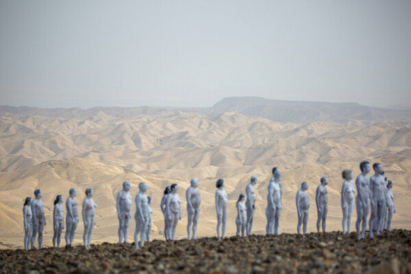 ‘It feels really natural’: hundreds pose nude for Spencer Tunick shoot near Dead Sea