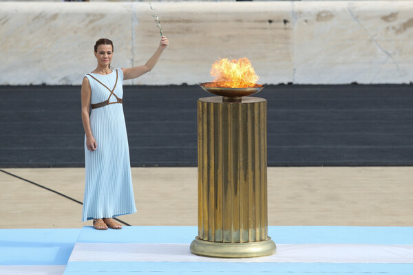 Εικόνες από την τελετή παράδοσης της Ολυμπιακής Φλόγας στο Παναθηναϊκό Στάδιο