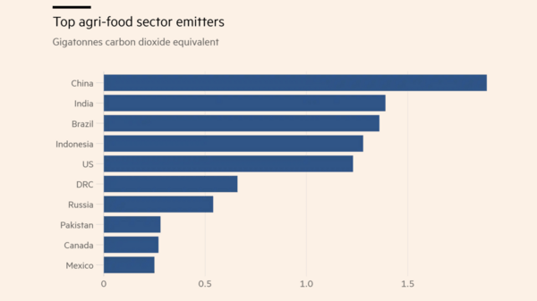 Food systems emissions rose 17% over past three decades, UN says