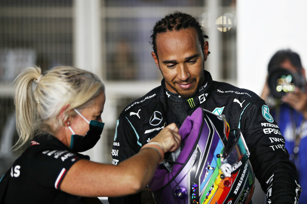 Lewis Hamilton makes history winning inaugural Saudi Arabian Grand Prix in defiant Pride helmet