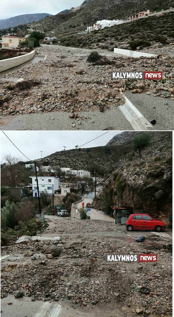 Κακοκαιρία: Σε κατάσταση έκτακτης ανάγκης η Κάλυμνος - Τεράστιες ζημιές στο νησί