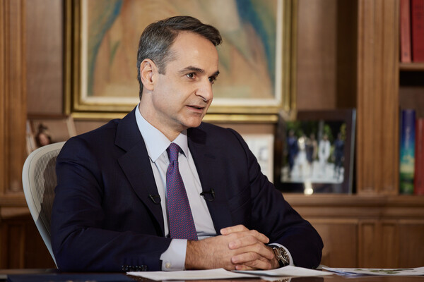 Ο πρωθυπουργός Κυριάκος Μητσοτάκης σε συνέντευξη