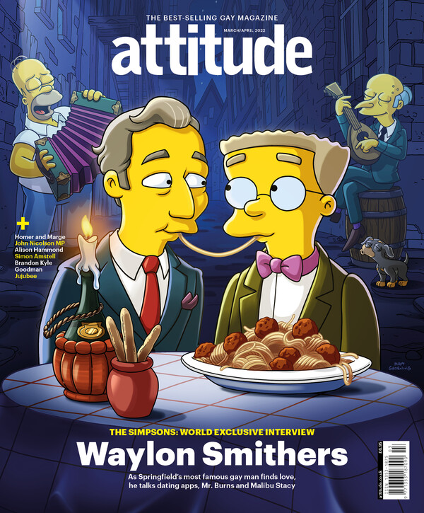 The Simpsons: O Waylon Smithers με τον σύντροφό του στο εξώφυλλο του Attitude