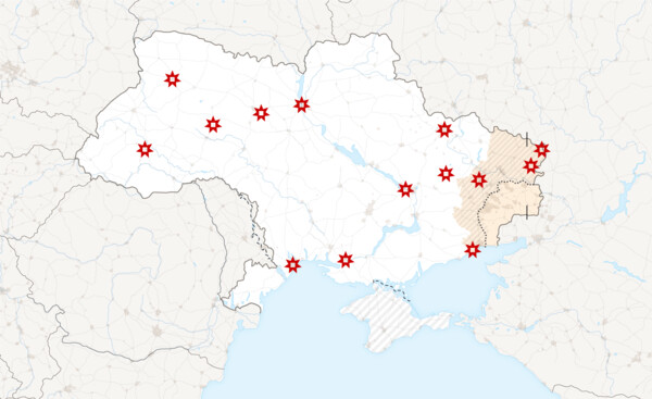 Πόλεμος στην Ουκρανία: Ο χάρτης των ρωσικών επιθέσεων