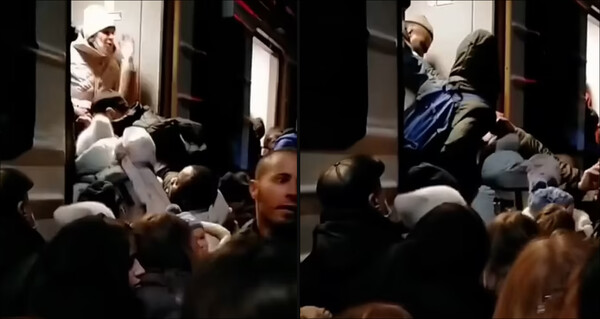 Εισβολή στην Ουκρανία: Απεγνωσμένοι κάτοικοι στριμώχνονται στα τρένα για να φύγουν από το Κίεβο