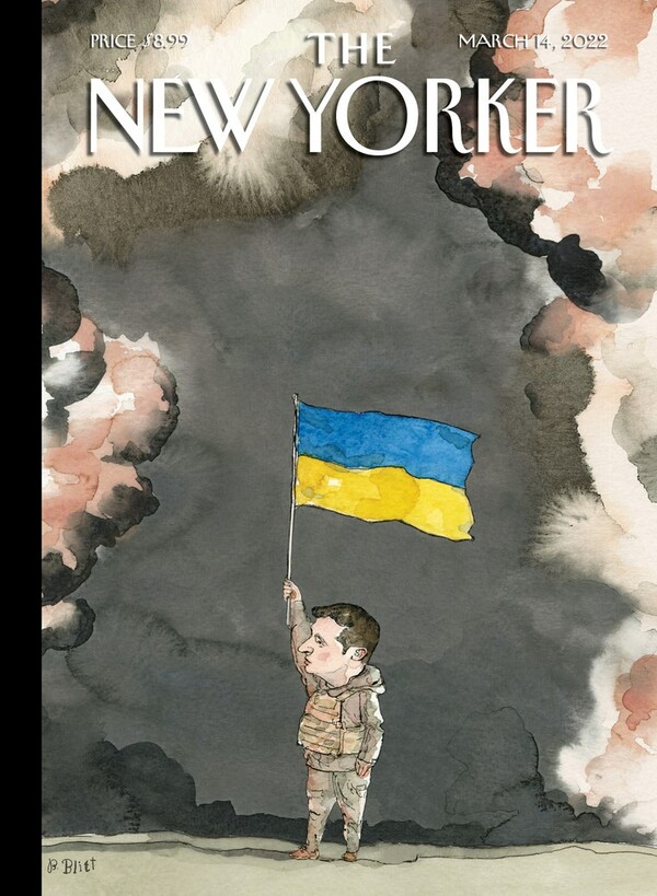 Πόλεμος στην Ουκρανία: Ο Ζελένσκι εξώφυλλο στο New Yorker – Μόνος του με τη σημαία της χώρας του