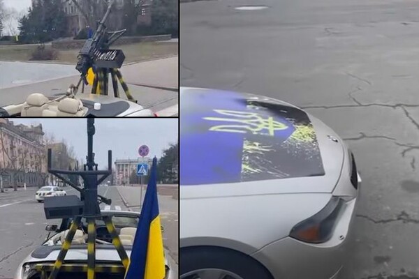 Έβαλαν πολυβόλα σε αυτοκίνητο κάμπριο για να πολεμήσουν τους Ρώσους 