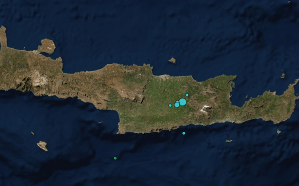 Σεισμός στην Κρήτη: 4,1 Ρίχτερ, κοντά στο Αρκαλοχώρι