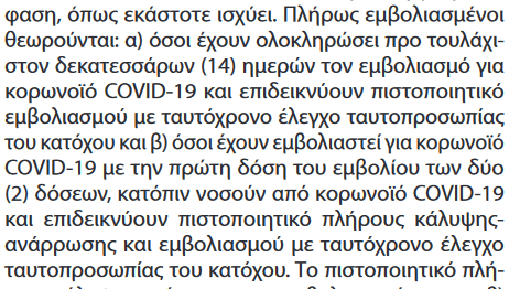 Τι αλλάζει στη διάρκεια των πιστοποιητικών εμβολιασμού και νόσησης: Όσα ορίζει η νέα ΚΥΑ