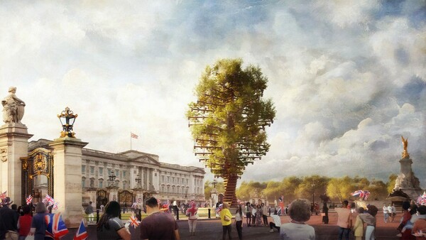 Γιγαντιαίο γλυπτό από 350 δέντρα θα στηθεί έξω από το Μπάκιγχαμ για το πλατινένιο Ιωβηλαίο 