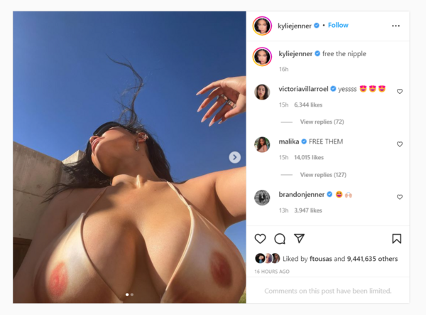 Η Κάιλι Τζένερ φόρεσε μπικίνι "free the nipple" στο Instagram 
