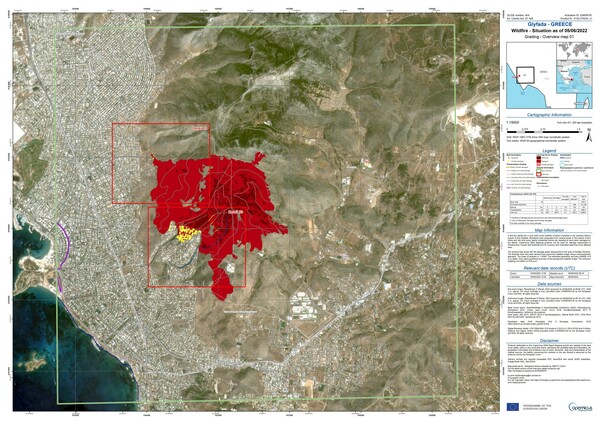 Υπηρεσία Copernicus: Στα 4.322 στρέμματα η καμένη γη σε Γλυφάδα- Βούλα- Βάρη 