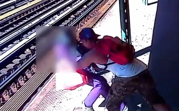 Video shows man violently toss random woman onto Bronx subway tracks 
