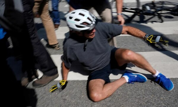 ‘My foot got caught’: Biden falls off bike in Rehoboth Beach