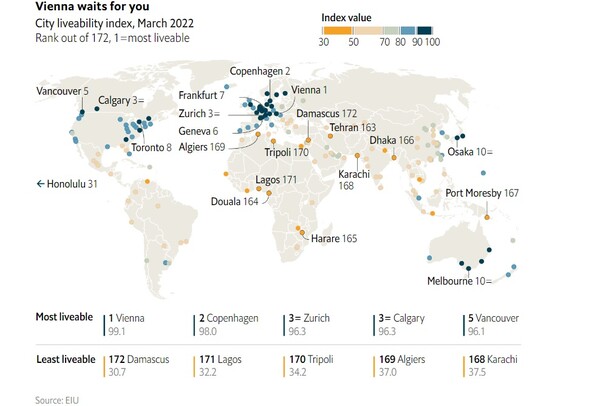 Η λίστα με τις πιο βιώσιμες πόλεις στον κόσμο- Η Βιέννη στην κορυφή 