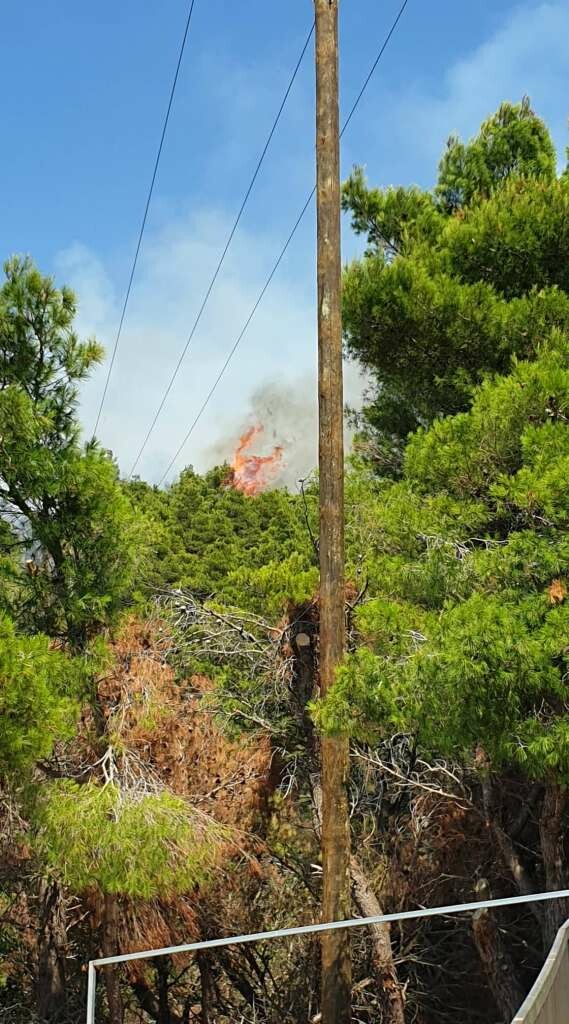 Φωτιά στη Λευκάδα- Ανάμεσα από Πόρτο Κατσίκι και Εγκρεμνούς