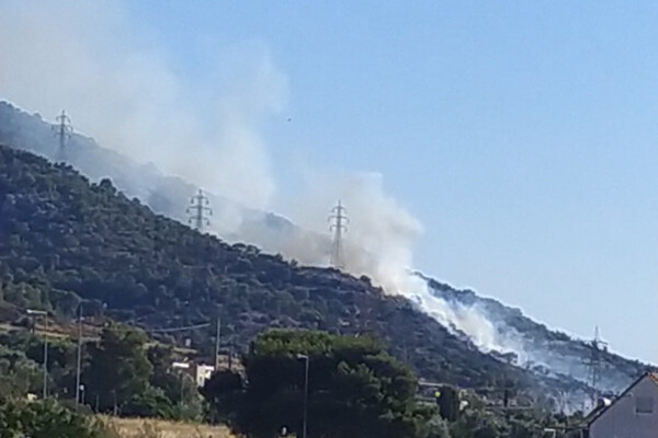 Φωτιά στον Aσπρόπυργο- Διακοπή κυκλοφορίας στην περιφερειακή Αιγάλεω